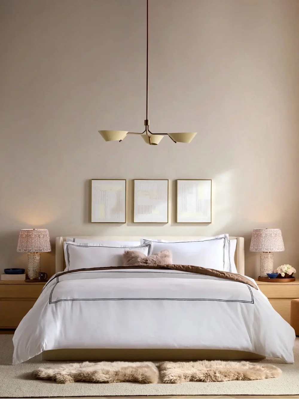 Organic Crisp Percale White Embellished Duvet Cover - Retail $110